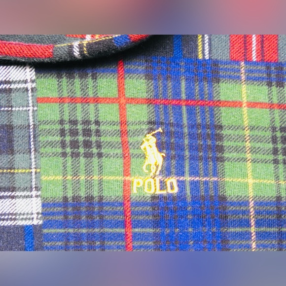 Polo Ralph Lauren Patchwork Plaid Fleece Hoodie Men’s Sz Small Pullover - Picture 10 of 13